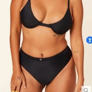 ANDIE SWIM NWT The Riviera Black Bikini Bottom // XL